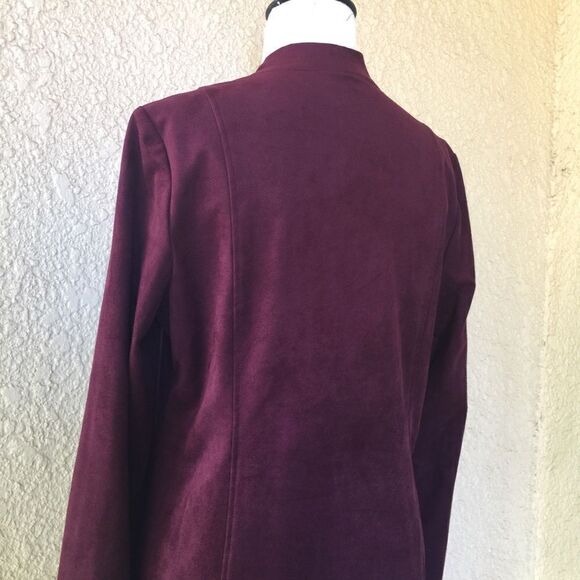 Chico's´Faux Suede Deep Merlot Drape Jackect  0 - Picture 6 of 8